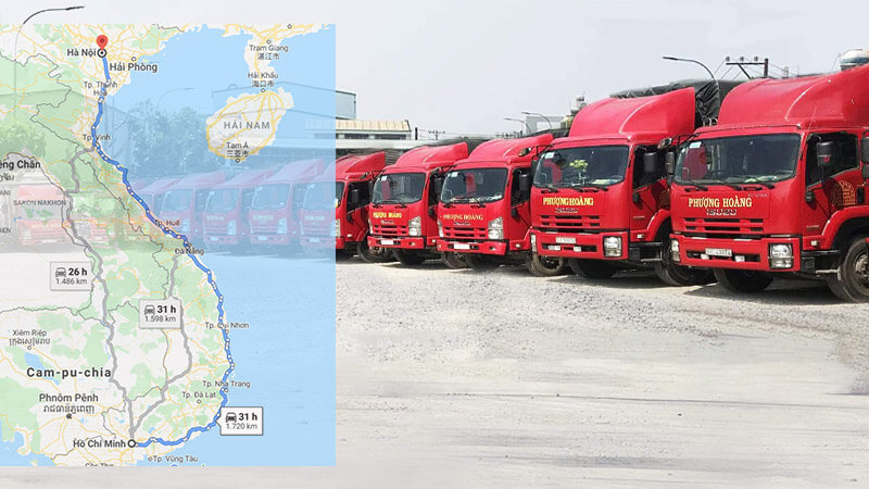 Lộ trình vận chuyển hàng từ Hà Nội đi TPHCM